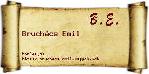 Bruchács Emil névjegykártya