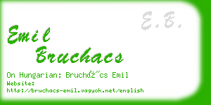 emil bruchacs business card